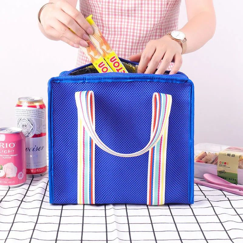 0319 Portable Insulated Lunch Storage Bag Picnic Bento Beverage Food Carrying Bag