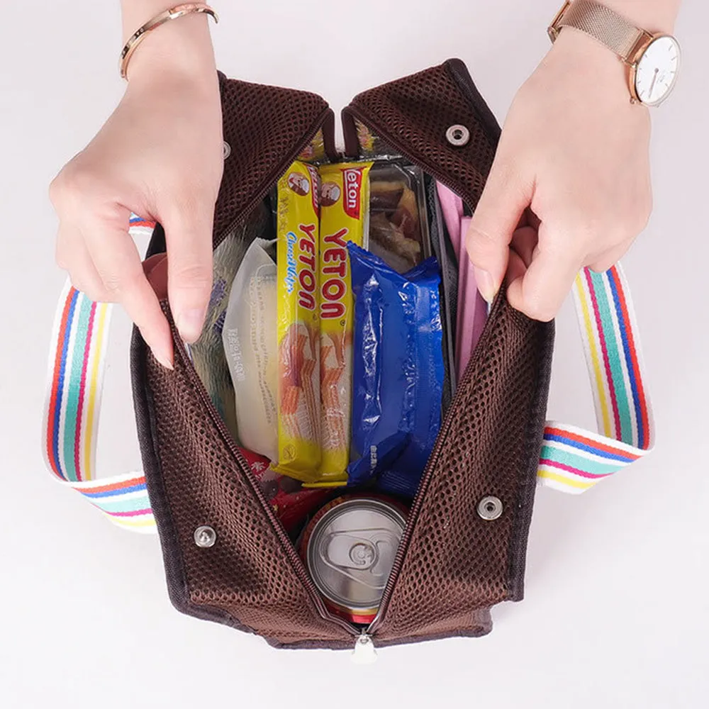 0319 Portable Insulated Lunch Storage Bag Picnic Bento Beverage Food Carrying Bag