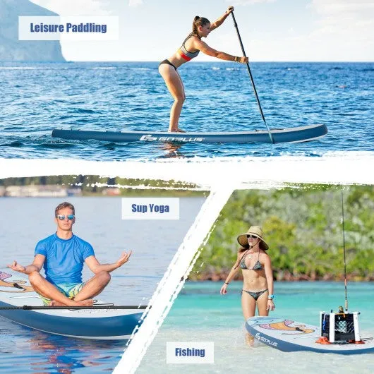 11 ft Inflatable Stand Up Paddle Board Surfboard with Aluminum Paddle Pump-11 ft