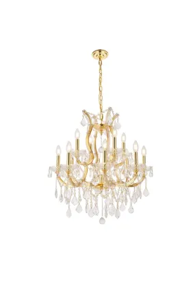 13 Light Chandelier from the Maria Theresa Collection in Gold Finish by Elegant Lighting