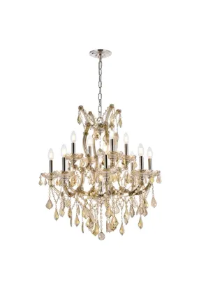 13 Light Chandelier from the Maria Theresa Collection in Golden Teak Finish by Elegant Lighting