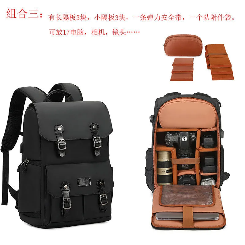 17 Inch Waterproof Outdoor Camera Backpack Large Capacity Double Shoulder Bag for Drone and Computer