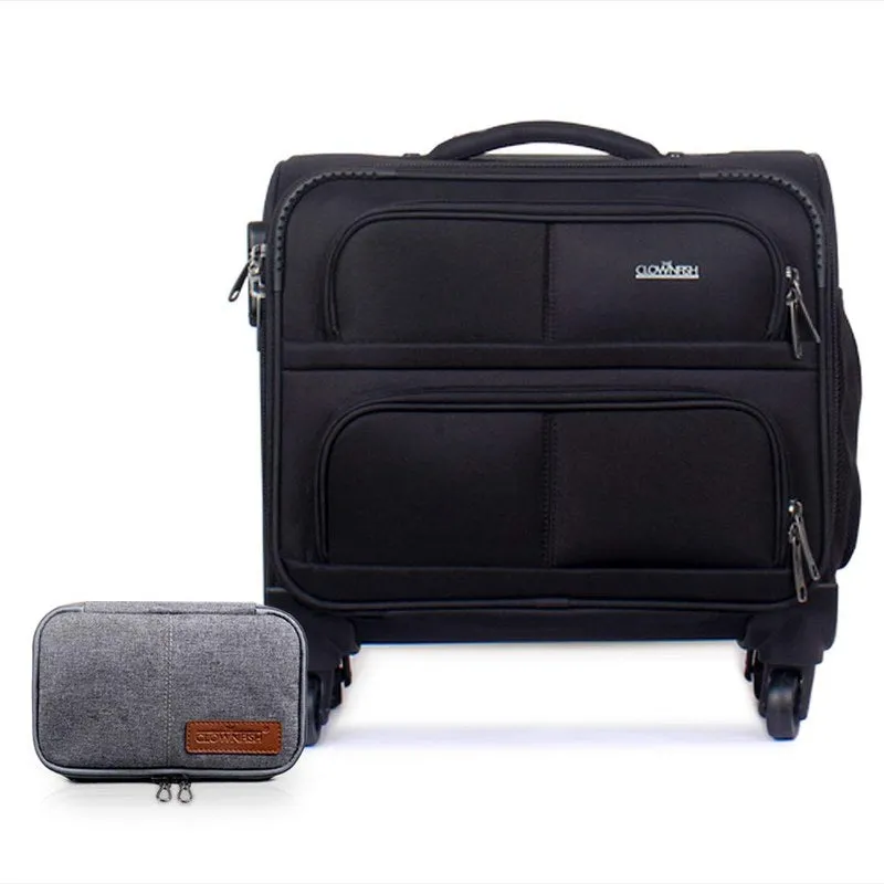 18 inch: Hard Case Suitcase with 8 Wheels & Combination Lock | Spacious & Durable | Joyride Black