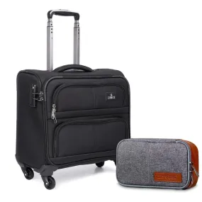 18 inch: Hard Case Suitcase with 8 Wheels & Combination Lock | Spacious & Durable | Joyride Black