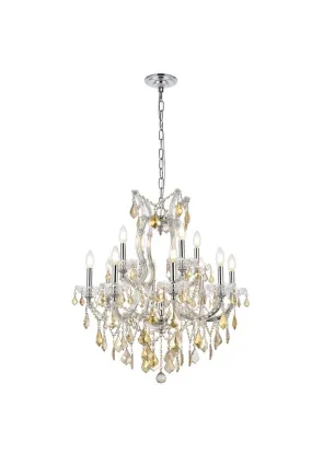 19 light Chandelier from the Maria Theresa Collection in Golden Teak Finish by Elegant Lighting