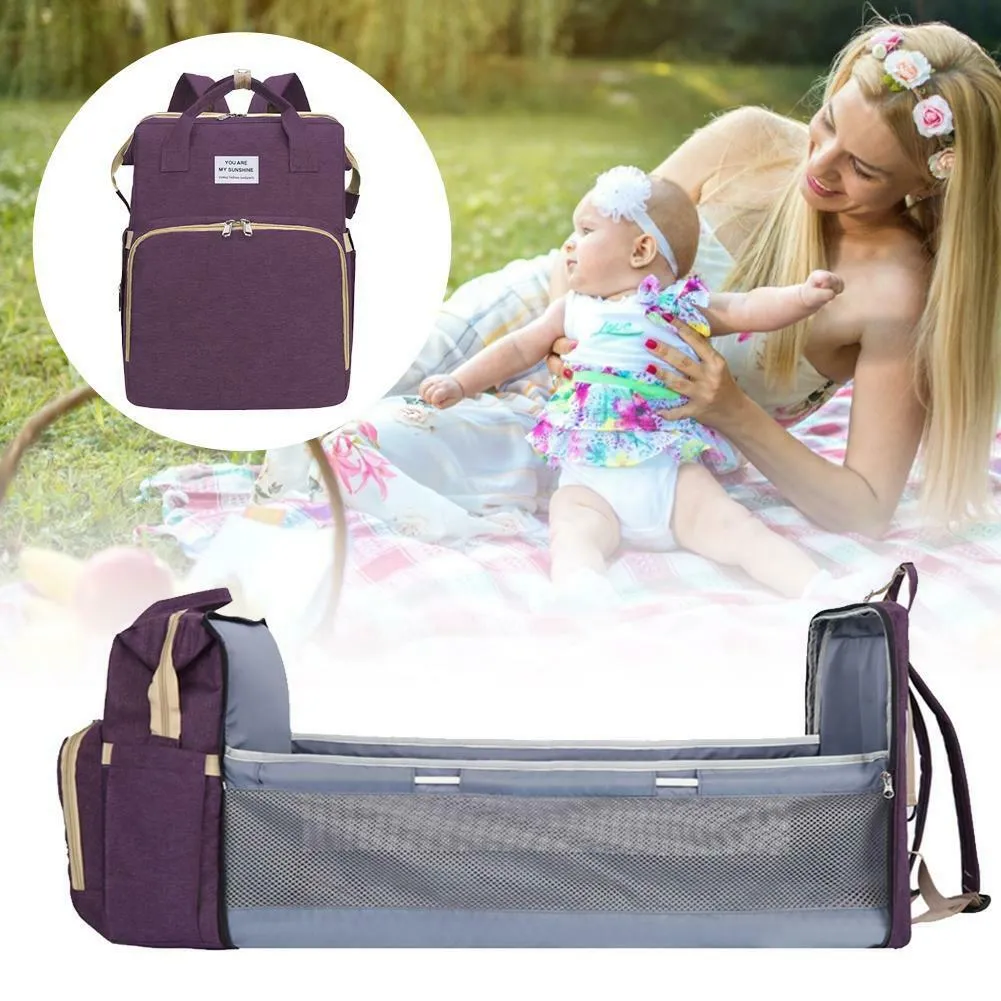 2-in-1 Travel Baby Bag Backpack