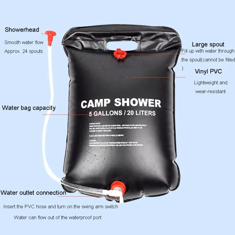 20L Outdoor Folding Solar Shower Bag Portable Water Storage Bag For Home Use