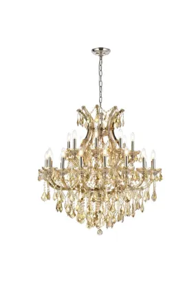 24 Light Chandelier from the Maria Theresa Collection in Golden Teak Finish by Elegant Lighting