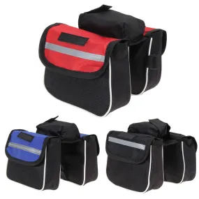 2L Large Capacity Cycling Bicycle Bag Bike Top Frame Front Pannier Saddle Tube Bag With Double Pouch For Phone Towel Stuff US#V