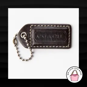 2" Medium COACH BROWN LEATHER KEY FOB BAG CHARM KEYCHAIN HANGTAG TAG