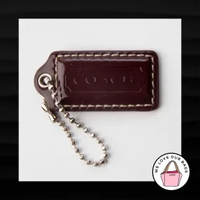 2" Medium COACH BURGUNDY PATENT LEATHER KEY FOB BAG CHARM KEYCHAIN HANGTAG TAG