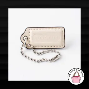 2" Medium COACH WHITE IVORY PATENT LEATHER KEY FOB BAG CHARM KEYCHAIN HANG TAG