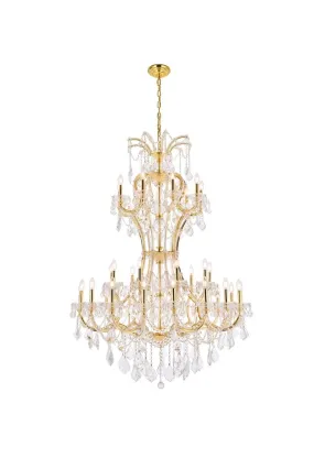 36 light Chandelier from the Maria Theresa Collection in Gold Finish by Elegant Lighting