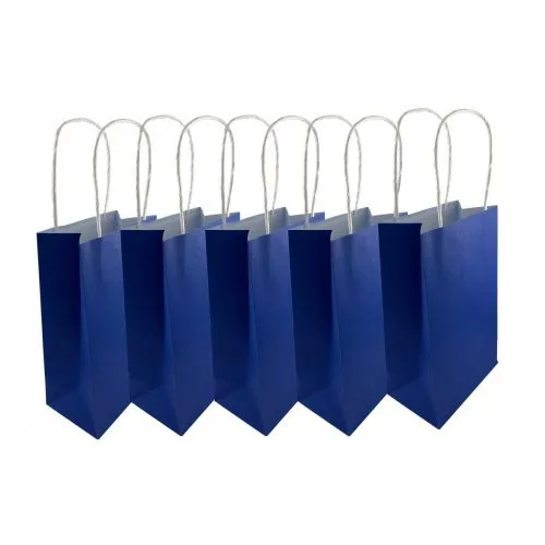 5pk Navy Blue Paper Party Gift Bags