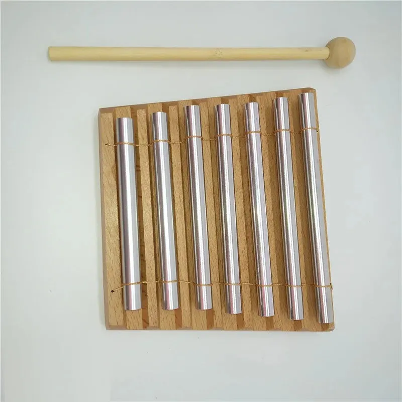 7-Tone Wooden Chimes with Mallet Percussion Instrument for Prayer Yoga Meditation