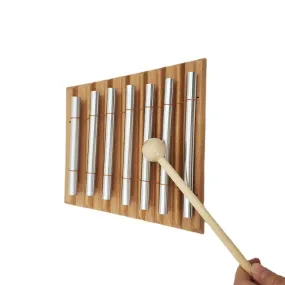 7-Tone Wooden Chimes with Mallet Percussion Instrument for Prayer Yoga Meditation