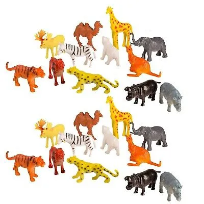 75 Piece Party Pack Mini Wild Jungle Animals - Plastic Mini Educational Jungle Animal Toys - Fun Gift Party