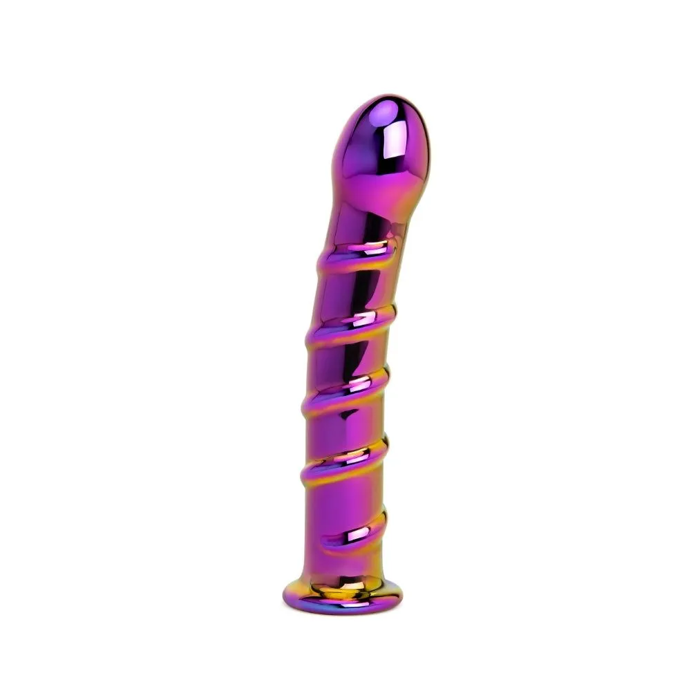 7" Iridescent Chrome Swirl Tapered Dildo