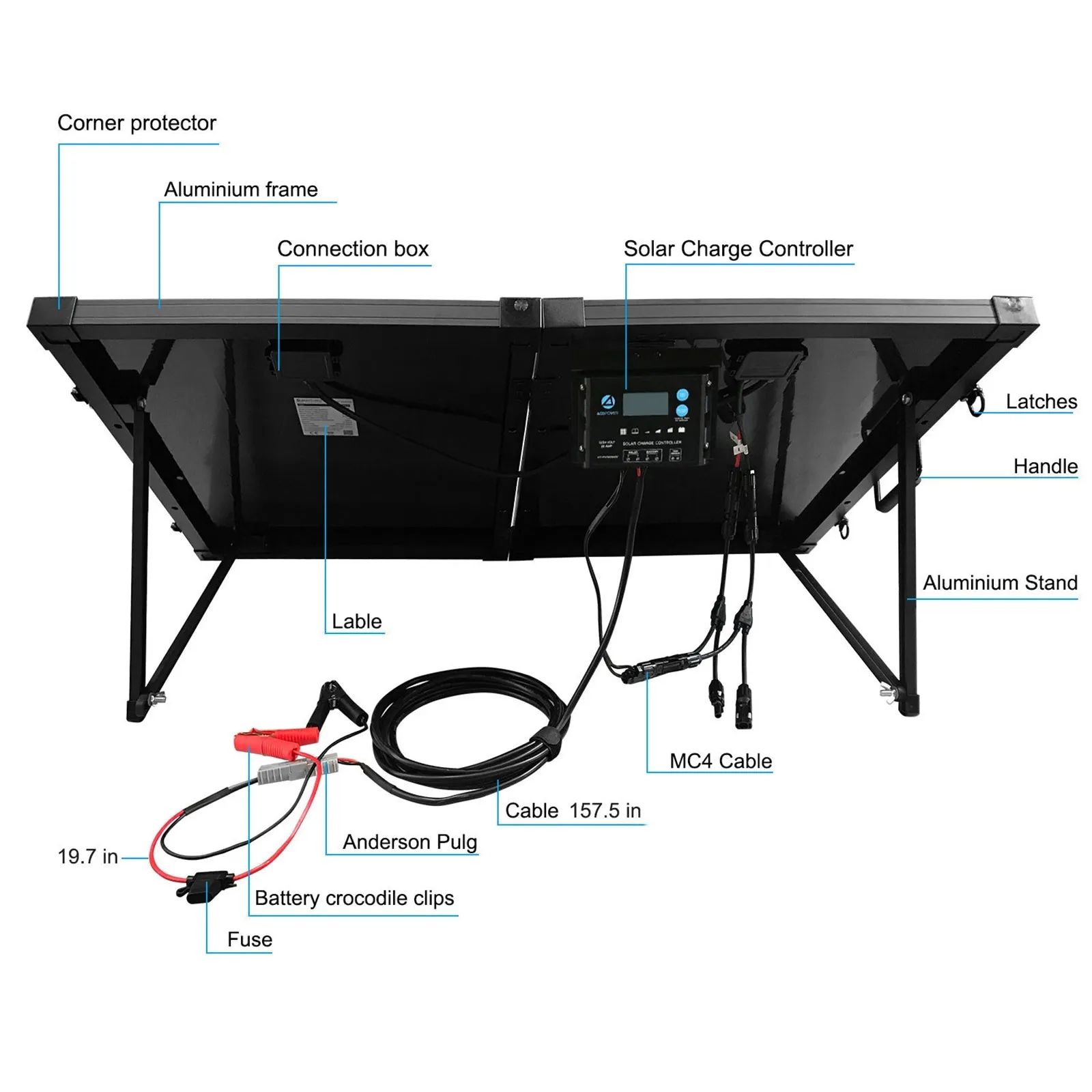 Acopower Ptk 200W Portable Solar Panel Kit Briefcase