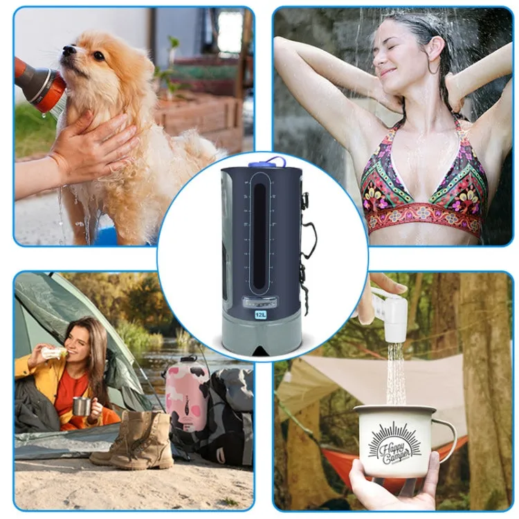 AFISHTOUR FW2078 12L Outdoor Bath Water Storage Bag Portable Camping Bath Bag, Colour: Spherical Air Pump