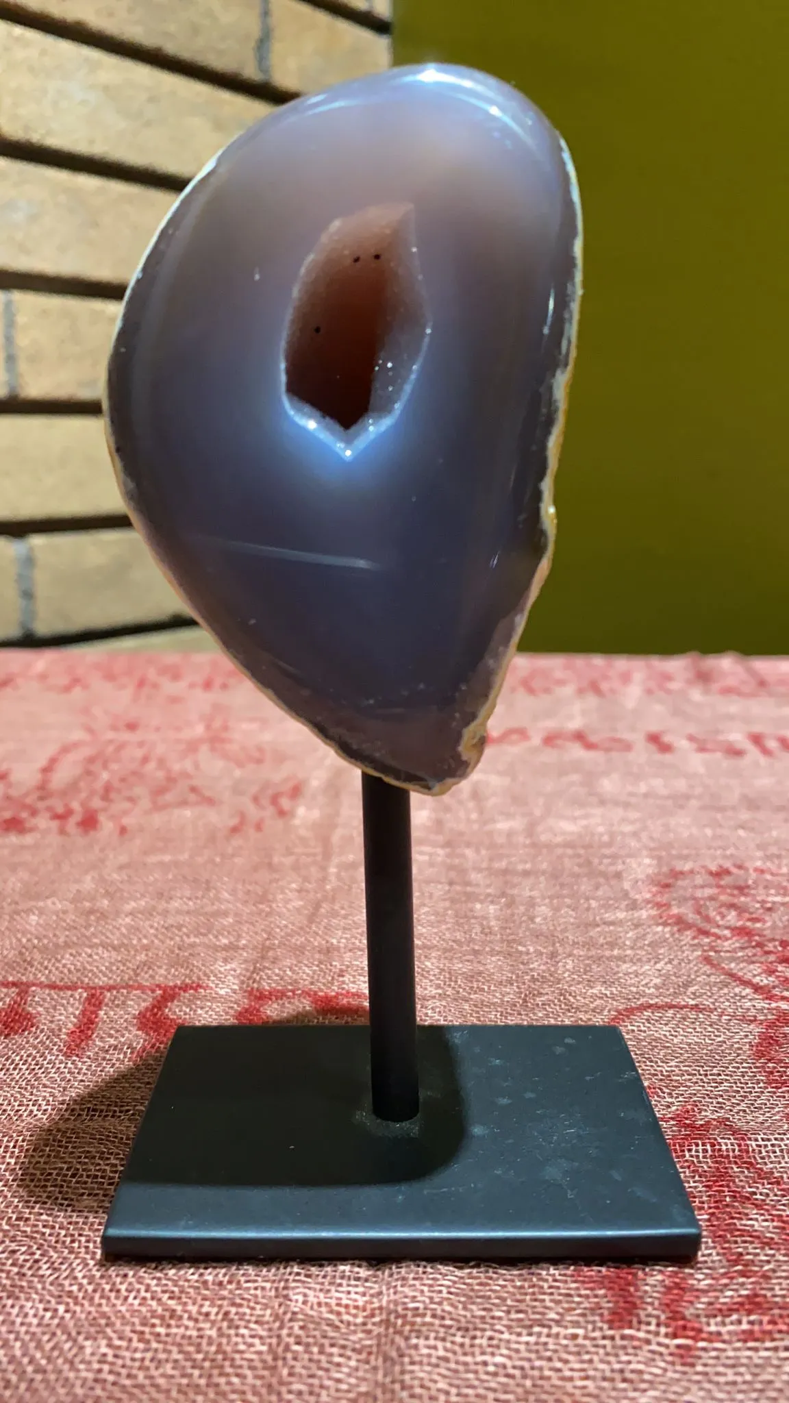 Agate Geode On Metal Stand (S)