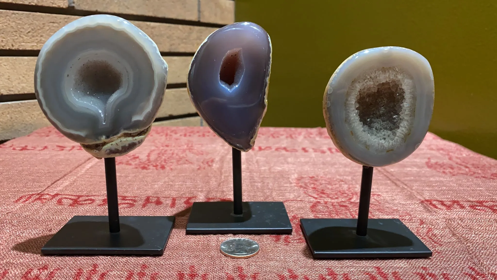 Agate Geode On Metal Stand (S)