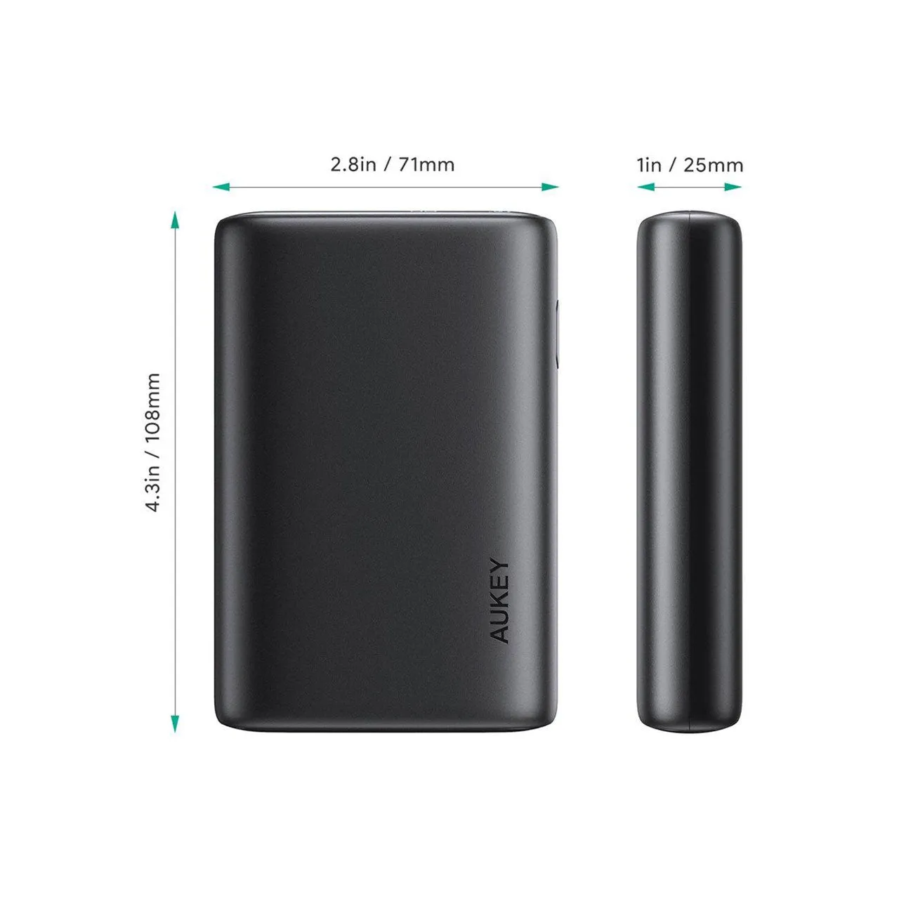 Aukey 15,000 MAH PD 20W USB-C Power Bank with USB-C TO USB-C Cable PB-Y39 - Black