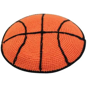 Basketball Knit Crochet Kippah Yarmulke 4.33" Hand Made