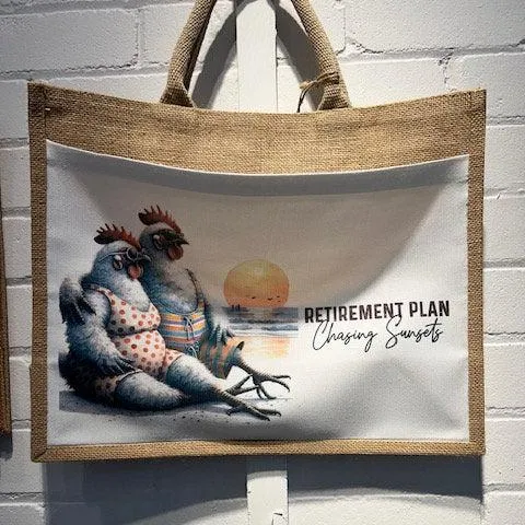 Beach Bag Funny Quote Chickens