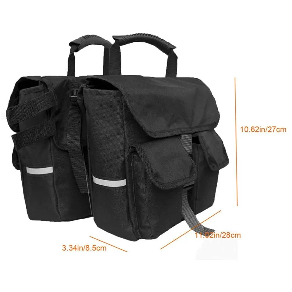 Bicycle Back Pannier Bags Bike Rear Seat Bag Bike Rear Saddle Bag with Reflective Trim For Outdoor Cycling