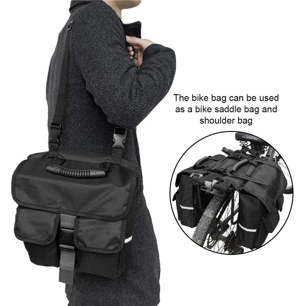 Bicycle Back Pannier Bags Bike Rear Seat Bag Bike Rear Saddle Bag with Reflective Trim For Outdoor Cycling