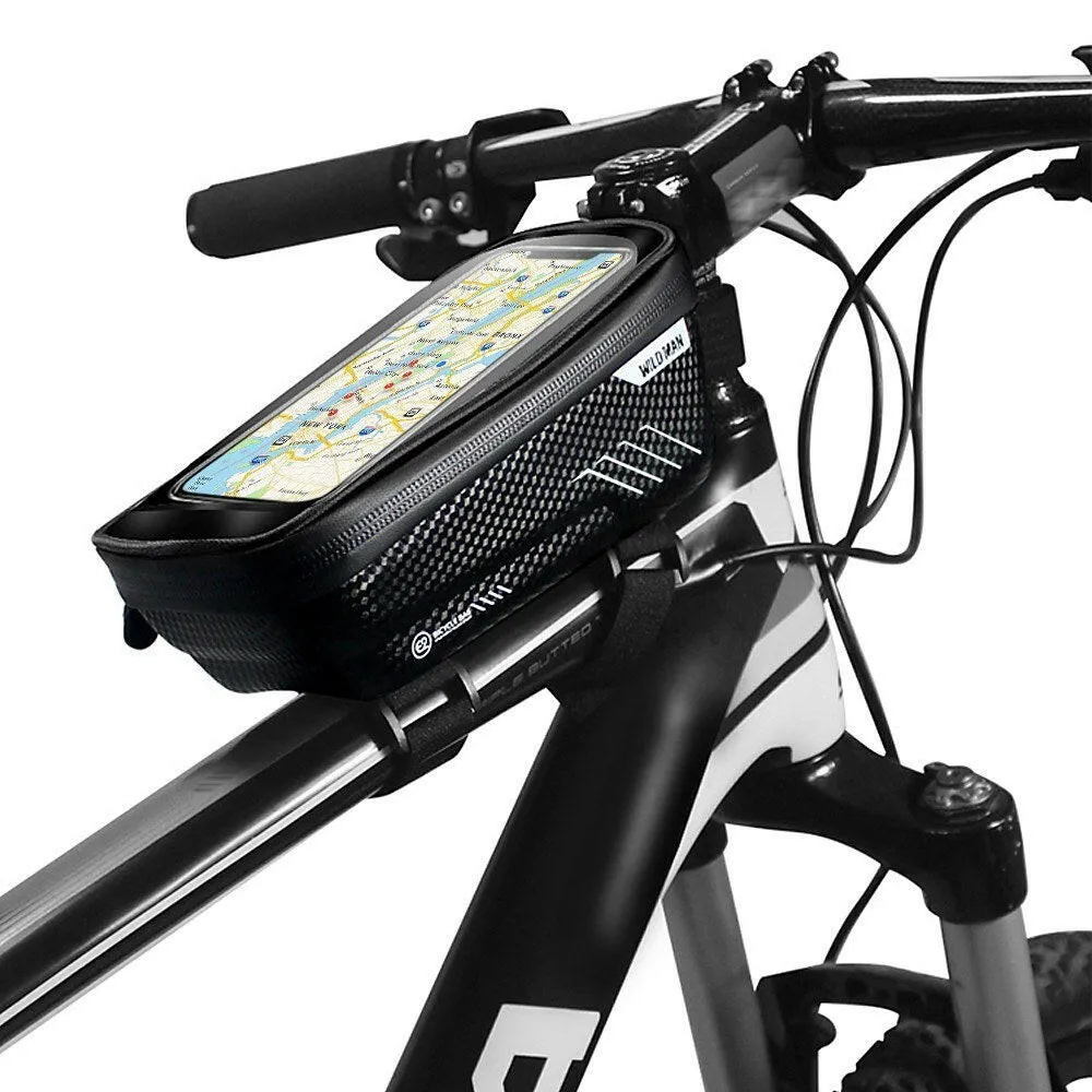 Bike Phone Bags with Touch Screen Phone Holder Case Waterproof Bicycle Front Frame Top Tube Mount Handlebar Bags Bike Storage Bag Cycling Pack