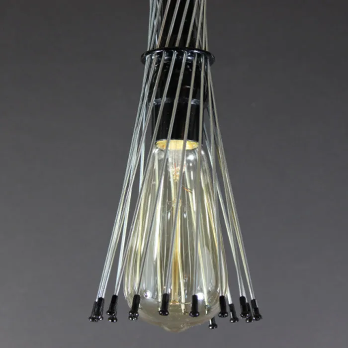 Black Hub & Spoke Pendant Light