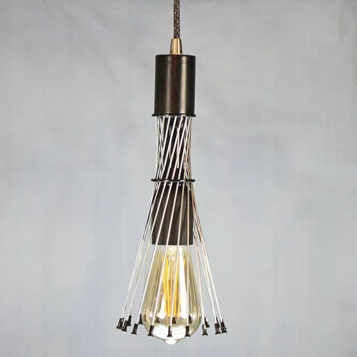 Black Hub & Spoke Pendant Light