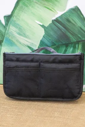 Black Multi Pocket Purse Organizer