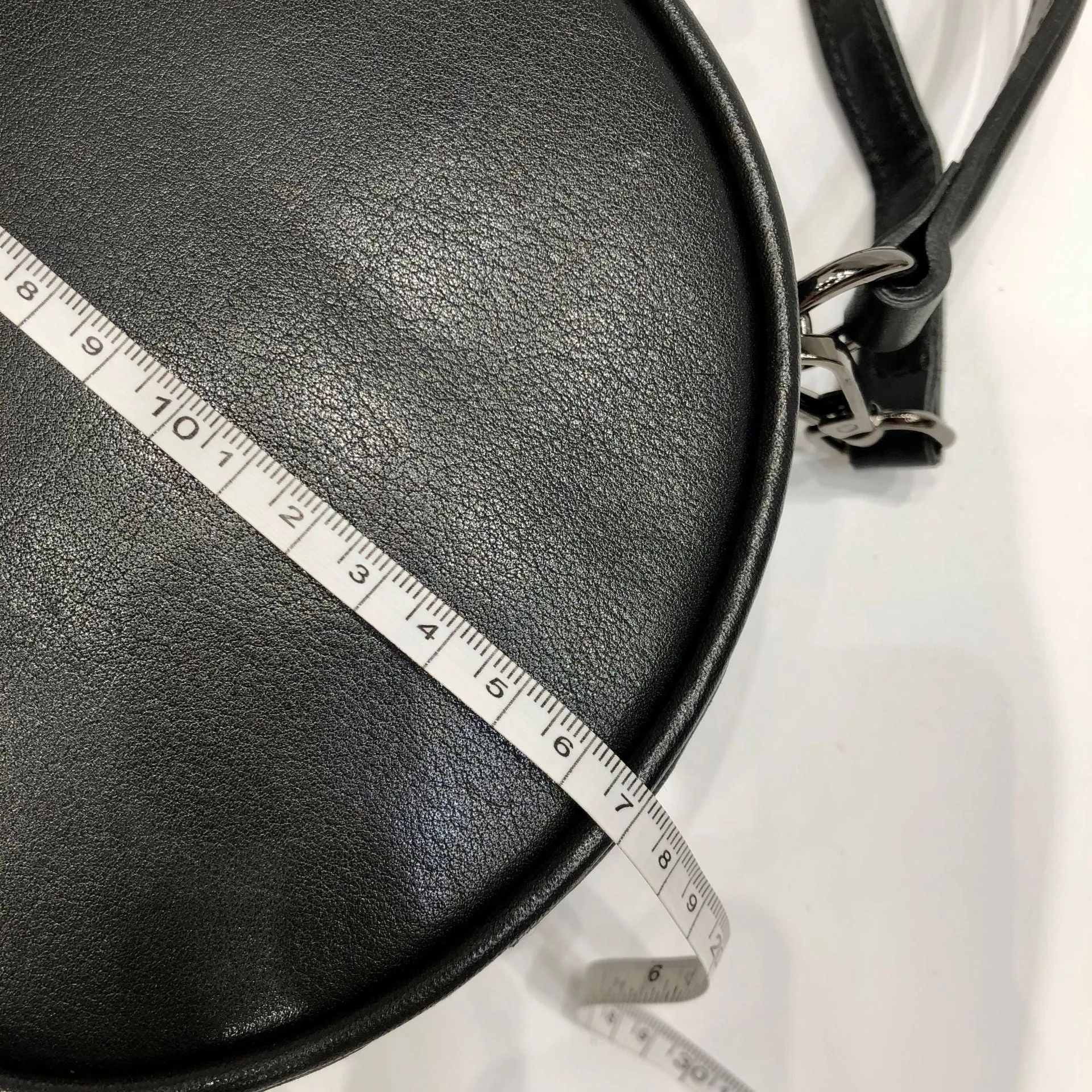 Black Round Leather Bag for Women Leather Petite Round Crossbody Shoulder Bag for Women