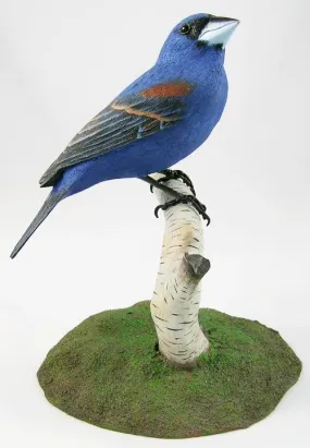 Blue Grosbeak#2 - Hand Carved Wooden Bird