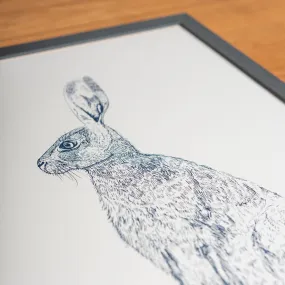 Blue Hare Print