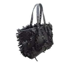 Bottega Veneta Tote Bag Black Intrecciato Leather