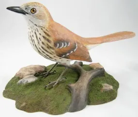 Brown Thrasher - Hand Carved Wooden Bird