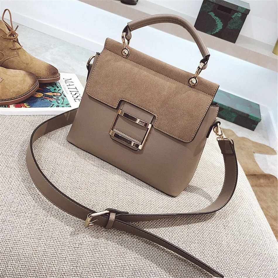 Buckle Matte Leather Handbags Crossbody Bags