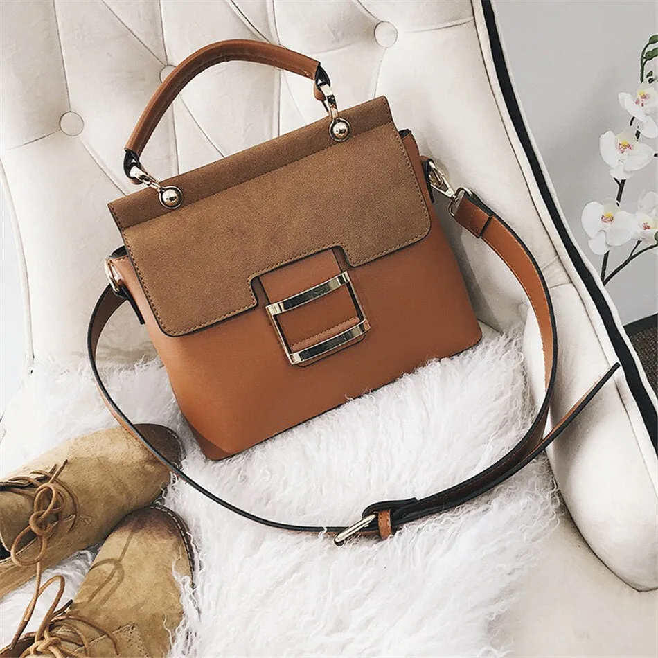 Buckle Matte Leather Handbags Crossbody Bags