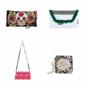 BUNDLE: 4 Piece Removable Strap Sling/Clutch Bag - Thailand