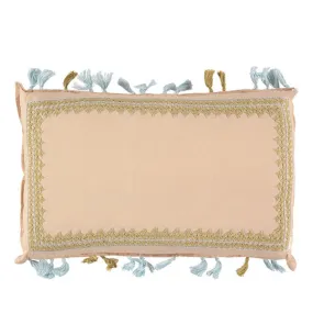 Camomile London Limited Edition Hand Embroidered Cushion – Peach