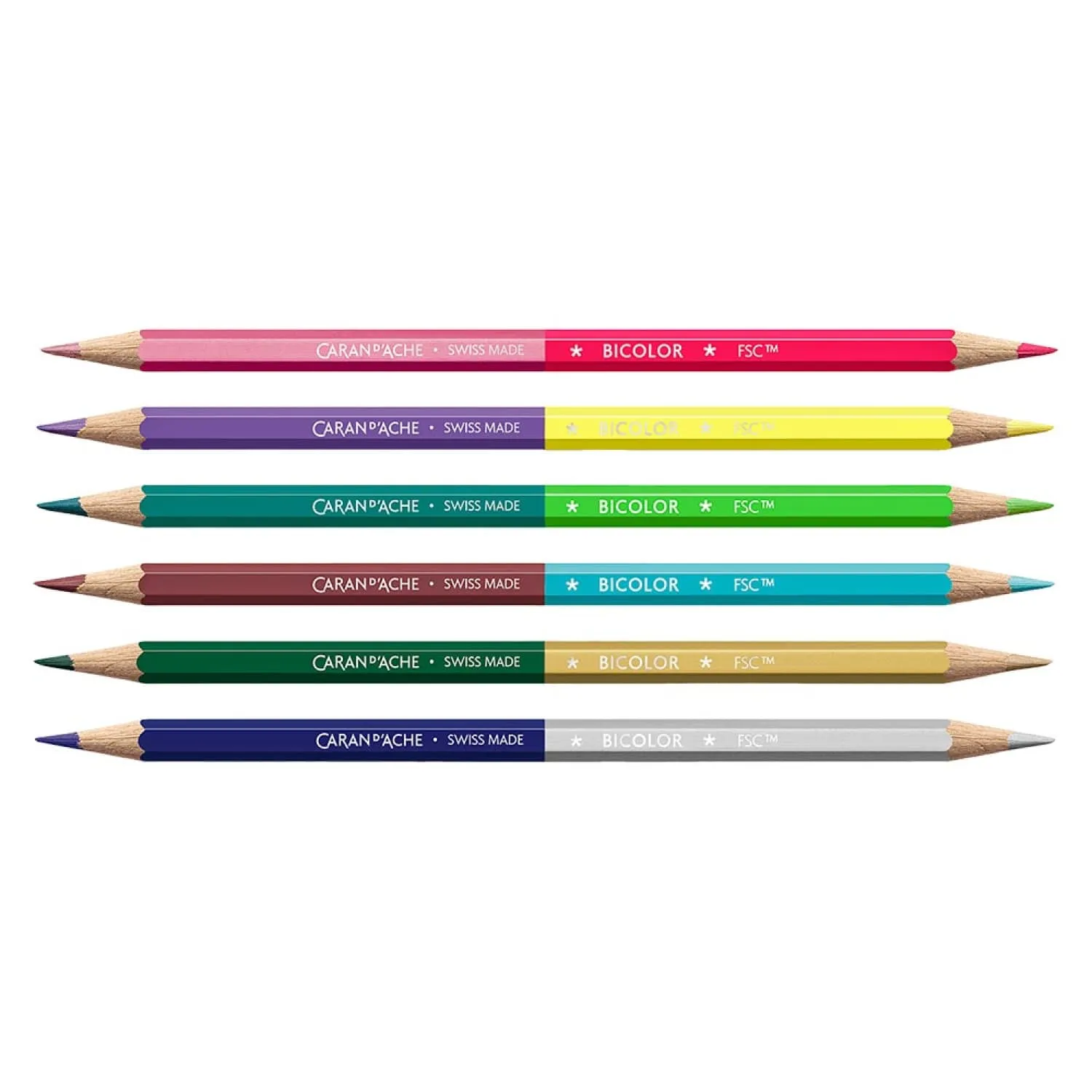 Caran d'Ache Claim Your Style Bicolor Colored Pencil - 6 Piece Set