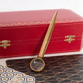 Cartier Limited Edition Gold Plated Magnifying Glass Ballpoint Pen - Low #024