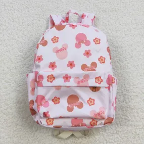 cartoon pink floral print backpack bag BA0092