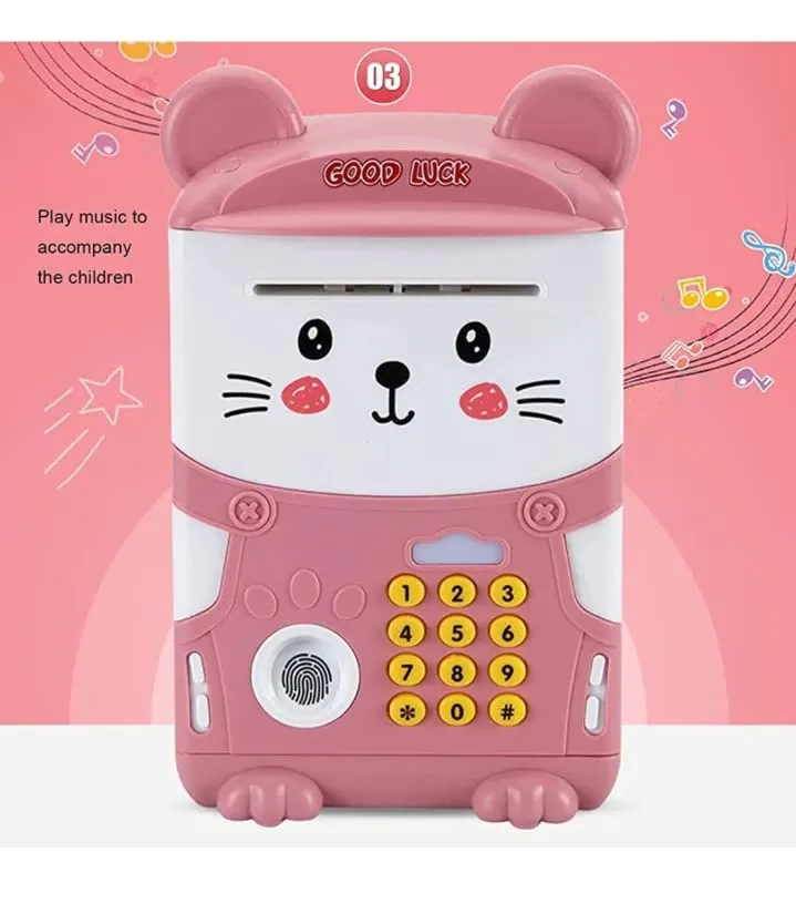 Cat money Safe - Electronic Cartoon Printed Smart Electronic Password Protected Money Bank for Kids Brand