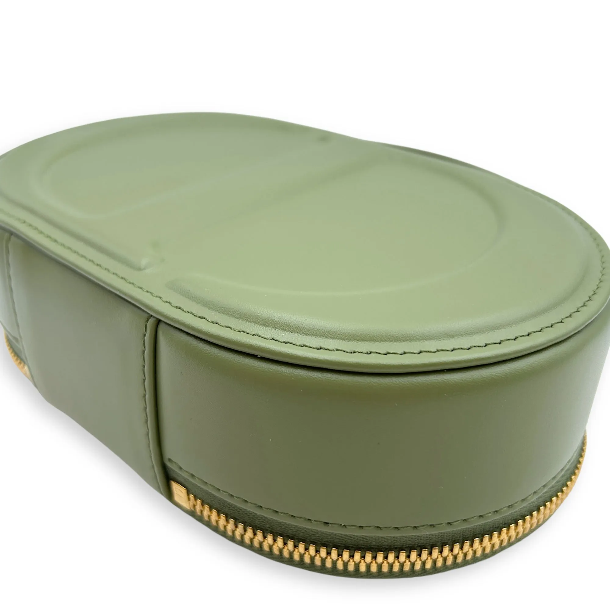 CD Signature Oval Camera Bag 18x11x5.5cm Green Crossbody Bag in Calfskin, Gold hardware