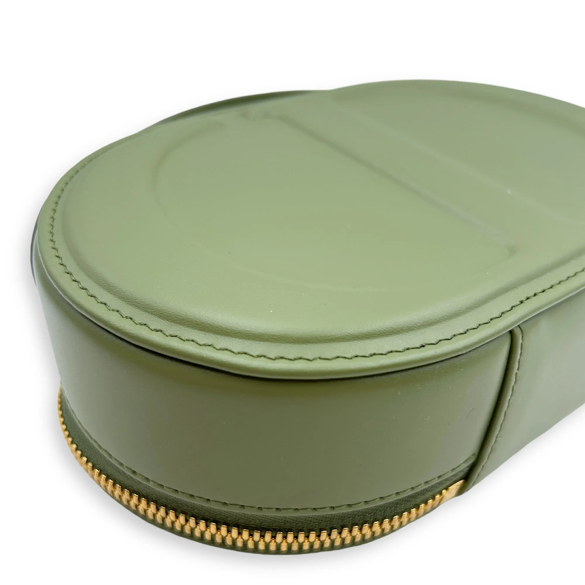 CD Signature Oval Camera Bag 18x11x5.5cm Green Crossbody Bag in Calfskin, Gold hardware